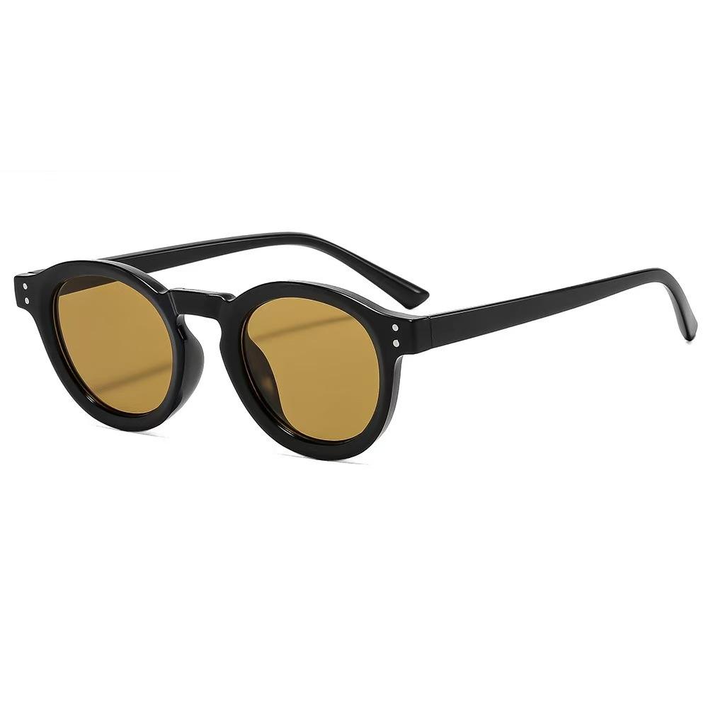 Round frame fashionable European and American style personalized retro casual men and women fashionable outdoor sunscreen trend high-end sunglasses