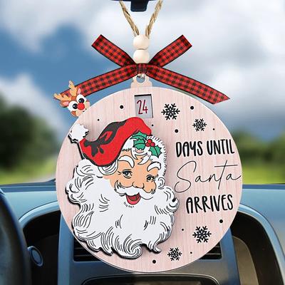Christmas Countdown Ornament Wooden Santa Claus Elk Countdown Calendar Xmas Tree Hanging Ornaments Christmas Party Decorations