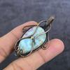 Larimar Handgefertigt Kupferdraht Wicklung Schmuck Anhänger 2,36" B5e34