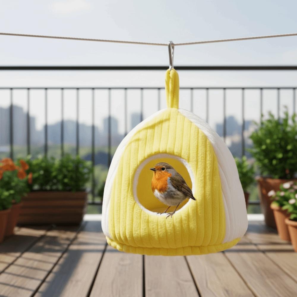 Cozy Thickened Warm Parrot Nest Fleece-lined Comfortable Bird House Soft Washable Bird Hanging Hammock for Bird Cage