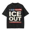 Patriotic American "ICE OUT" Flag Graphic Vintage Acid Washed Oversized Streetwear Y2K Tee