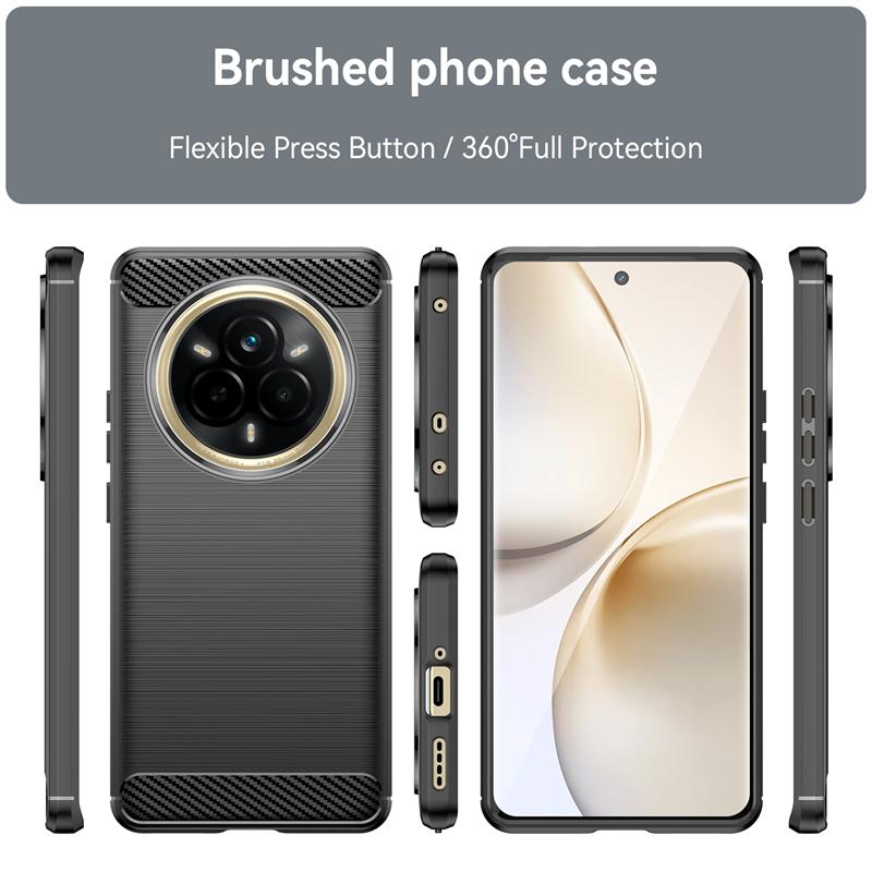 For Realme 14 Pro Case Cover OPPO Realme 14 Pro Capas New Carbon Fiber Phone Bumper Shockproof TPU Silicone Fundas Realme 14 Pro
