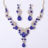 Light Luxury Crystal Gemstone Necklace and Earrings Set, Dress Bridal Two-piece Set, Female Accessories