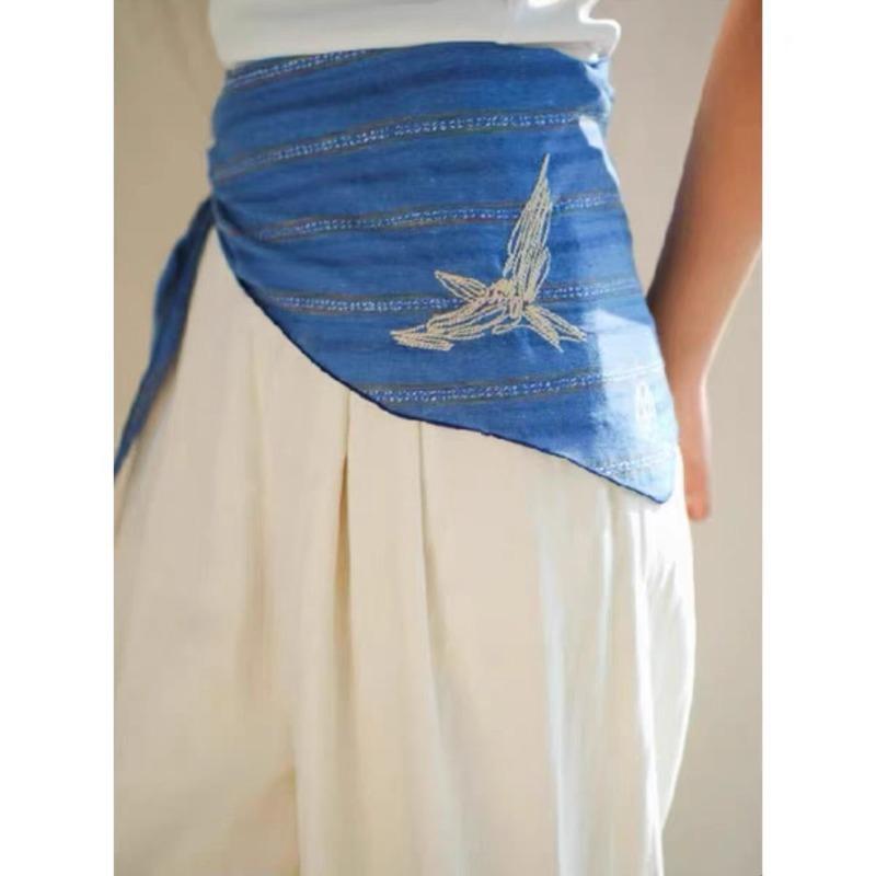 

Bird Triangle Scarf Shawl Scarf Cotton Embroidered Long Silk Scarf Ethnic Scarf Spring and Summer New