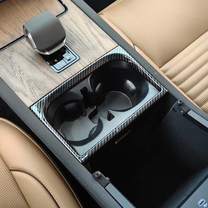 ABS Carbon Fiber For Land Rover Discovery Sport 2026 2026 Car Center Console Water Cup Frame Decorative Sticker Car Accessories