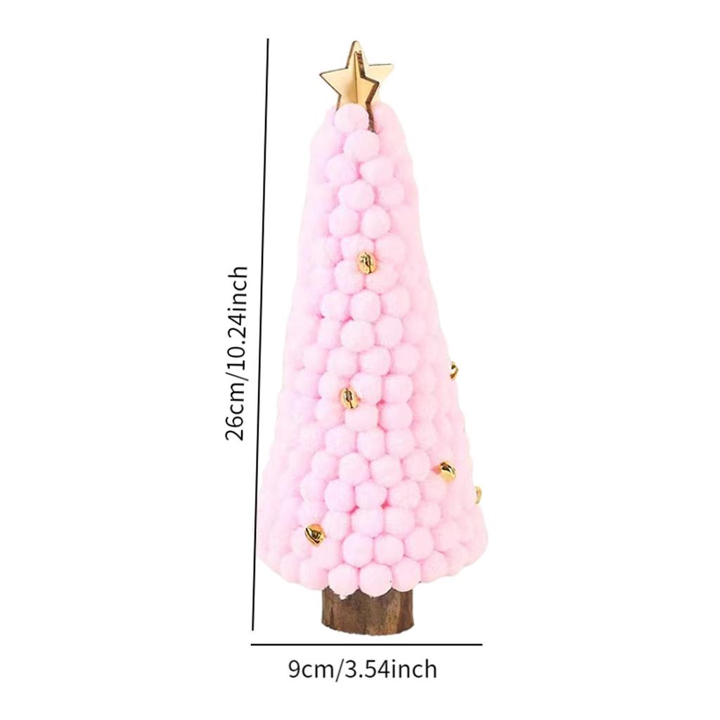 Wood Sculpture Christmas Tree Statue Decoration Collection Xmas Tree Figurine Ornament for Indoor Cabinet Office Housewarming