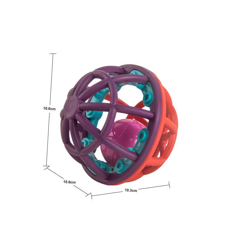 Weiche taktile Babyrassel aus Gummi: Handlicher Ball für 0-12 Monate
