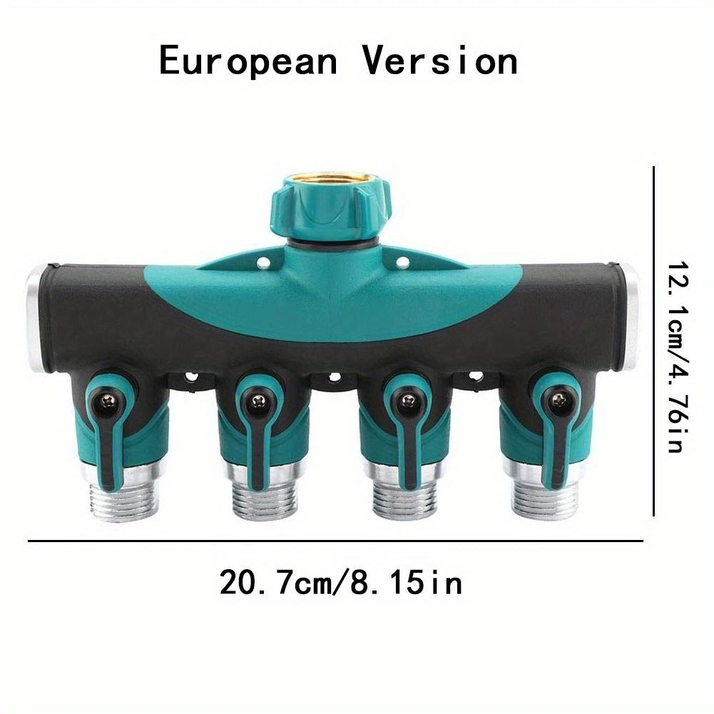Connecteur de Tuyau 4 Voies 2 Voies 3/4" Diviseur d'Eau de Jardin Adaptateur Robinet Vanne d'Arrêt de Tuyau pour Jardin Domestique