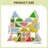 24Pcs Stacking Blocks,Wood Rainbow Blocks,Color Shape Learning Sensory Toy for Birthday