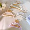 European & Korean Style Large Acetate Half-Circle Hair Claw - Elegant Alloy Hollow Hair Clip