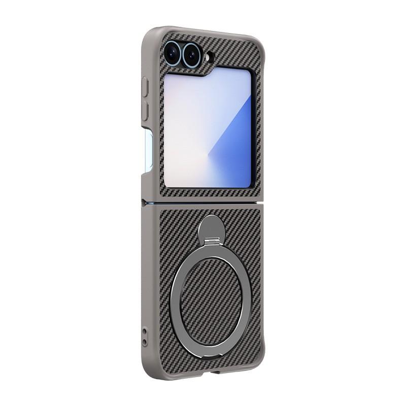 Carbon Fiber Foldable Magnetic Ring Stand Galaxy Z Flip 7 6 5 4 3 Shockproof Phone Case