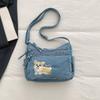 Vintage Denim Bag Crossbody Bag Women's Large Capacity Multi-Pocket Lightweight Shoulder Bag