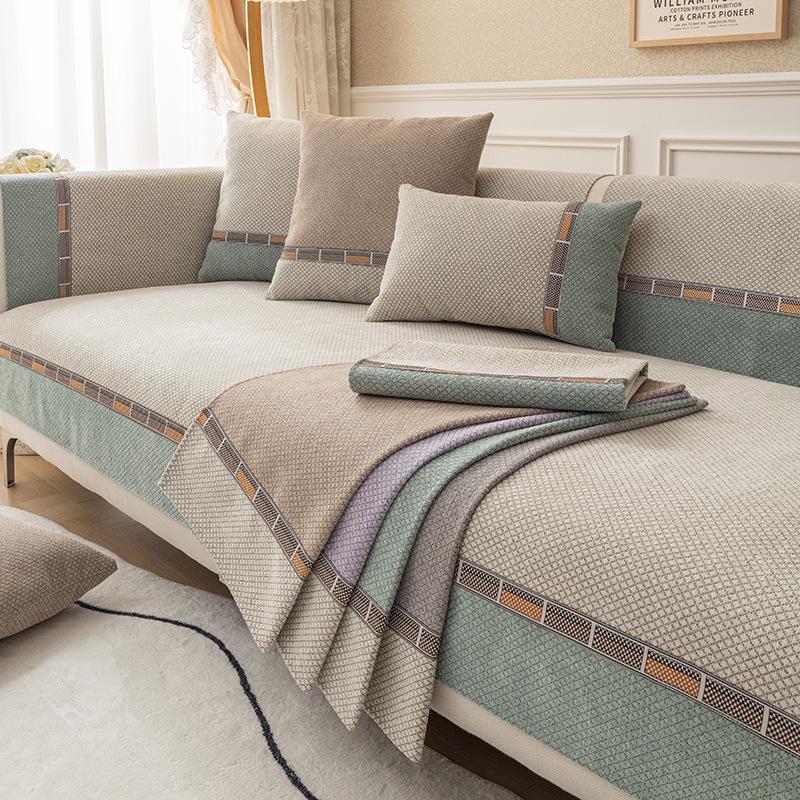 Ženilkový vankúšik na pohovku Four Seasons Univerzálny Jednoduchý Moderný Poťah Ľahký na uterák Luxus v štýle Protišmykové kombinácie High-End sety Poťah