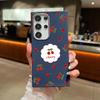 Red Cherry Print Slim Leather Texture Case For Samsung S25 Ultra S24 FE S23 S22 A56 A36 A16 A55 A15 A35 A26 TPU Matte Shockproof Soft Phone Cover