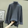 Fashionable Loose Knitted Sweater for Women with High Collar Autumn Outfits Tops