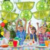10 Palloncini Lime Grandi Rotondi Giallo Limone in Foil per Festa a Tema Frutta Estiva Ringraziamento Raccolta Autunnale