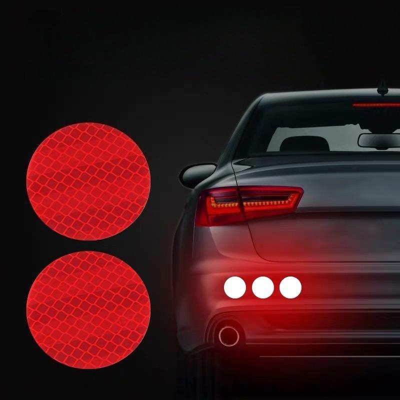 10Pcs Reflective Round Stickers, Reflectors Dot Outdoor Self-Adhesive Reflector Stickers Safety Warning Reflective Tape for Car