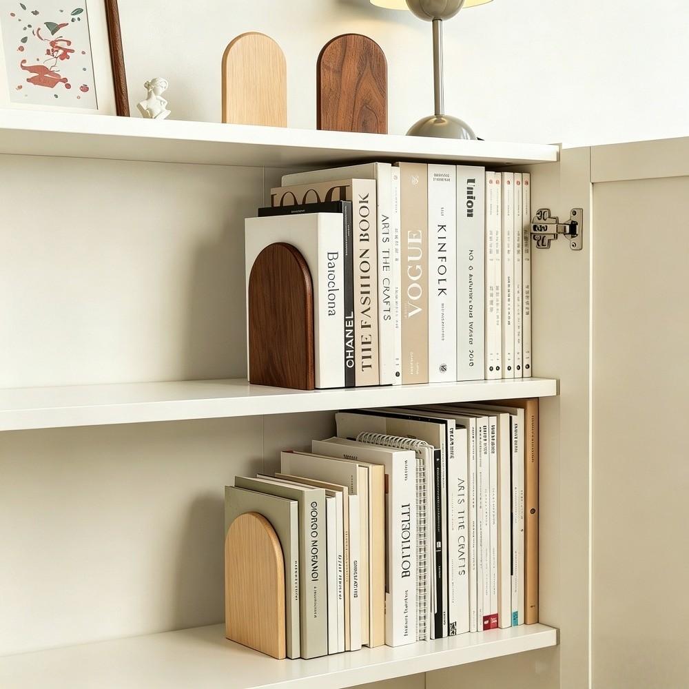 Anti-Slip Wood Book Stoppers Detachable Book Supports High Quality Wooden Bookends  School Office