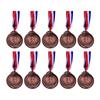 10Pcs Silver Award Medals Zinc Alloy Winner Reward Badge with Neck Ribbon Gold Silver Bronze Prizes for Classrooms Office Games