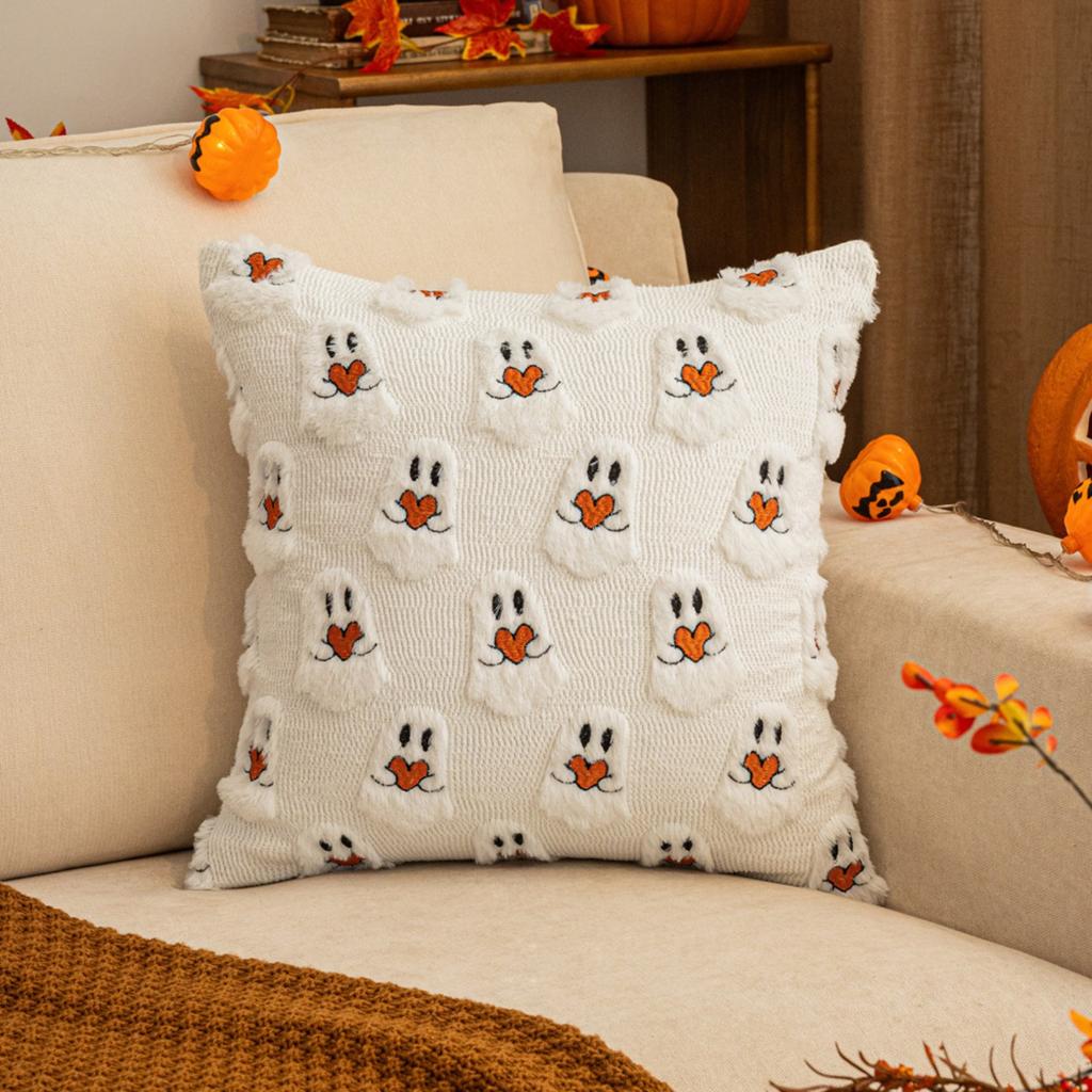 Halloween Plush Embroidered Pillowcase Living Room Sofa Party Decoration