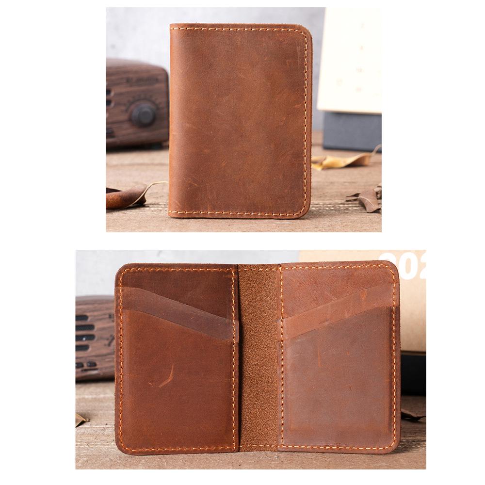 NT Retro Crazy Horse Leather Multi-Card Clutch: Unisex ID & Card Holder Wallet