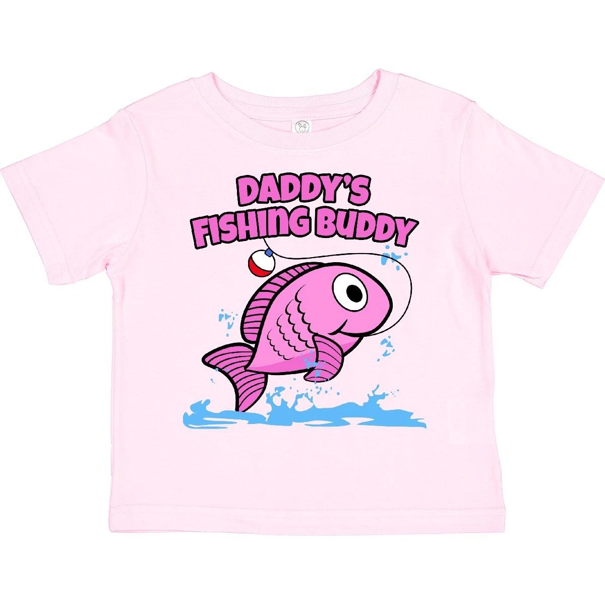 Inktastic Daddy s Fishing Buddy (pink) Toddler T-Shirt Fathers Day Child Kid 120