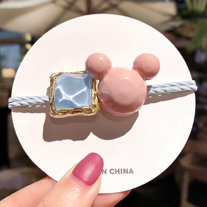 Exquisite Rhinestone Four-Leaf Clover Hair Tie - High Elastic Ponytail Rubber Band