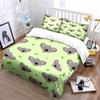 Cute Koala Pattern with Leaves Bedding Duvet Cover Set  (1*Duvet Cover 2*Pillowcases, without duvet insert)