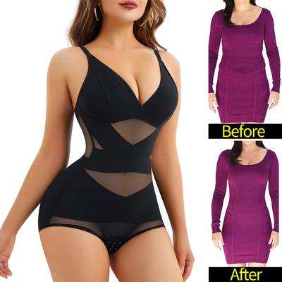 Kadınlar için seksi V Boyun Sutyen Bodysuit Shapewear Karın Kontrol Tulum Üstleri Bel Eğitmen Tam Vücut Şekillendirici Popo Kaldırıcı Külot Mayoları Tulum