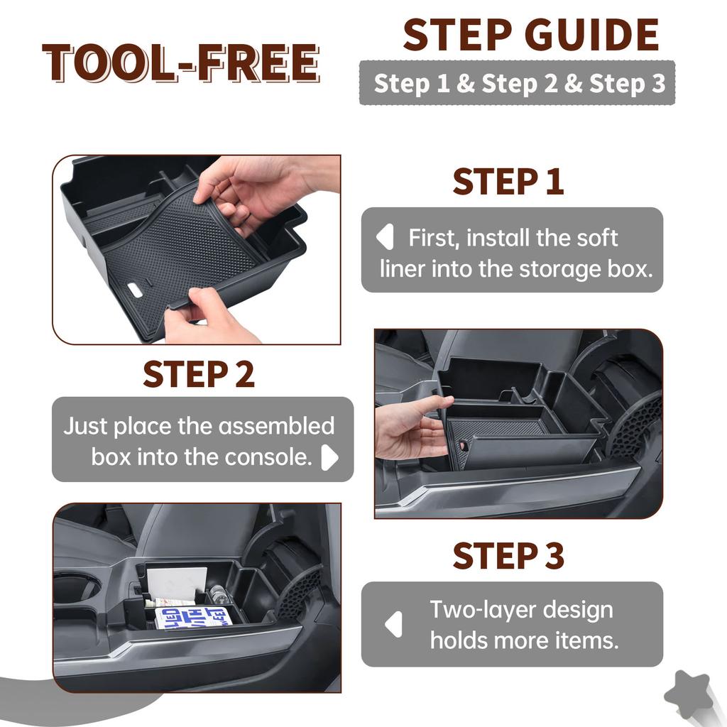 Mittelkonsolen-Aufbewahrungsbox-Ablage für 2025 Acura RDX Zubehör Armlehnen-Aufbewahrungsorganizer Münz-Handyhalter Sekundäres Zubehör