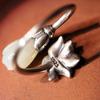 Natural Hetian Magnolia Flower Lotus Opening Adjustable Ring Chinese Style Retro Bohemian Elegant Charm  Jewelry