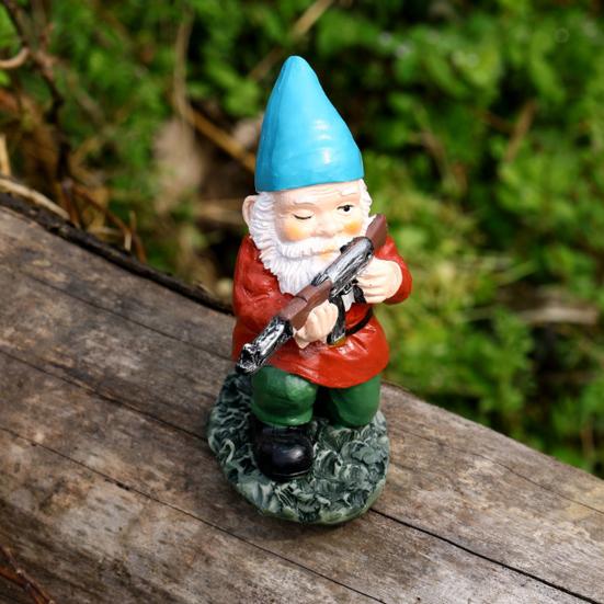 Zahradní střílející trpaslík socha pryskyřice odstřelovač trpaslík ozdoba vojenská trpasličí dekorace