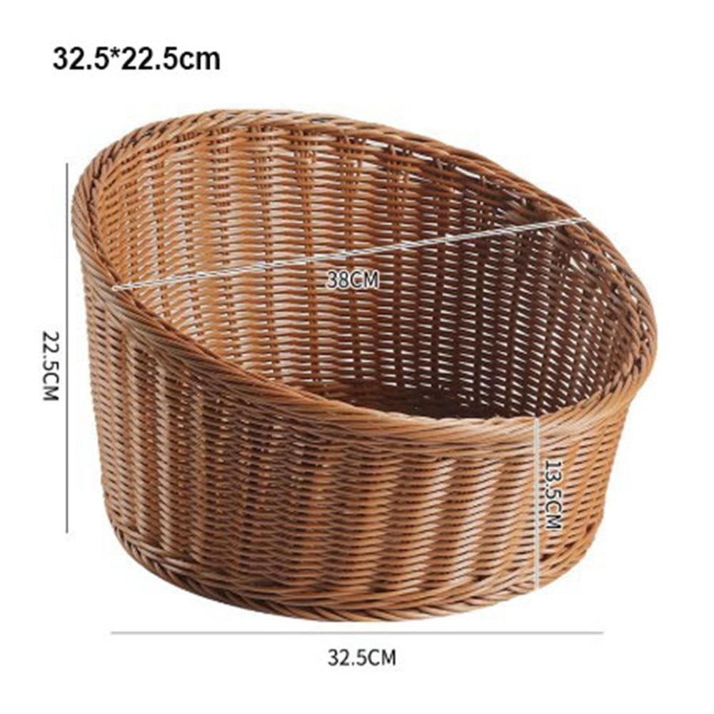 Hardness Fork Spoon Basket Handwoven Round Storage Box  Restaurant Serving Tabletop Display