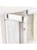 1PC Hanging Stainless Steel Single Pole Towel Rack Without Punching, Cabinet Door Back Type Cloth Ha