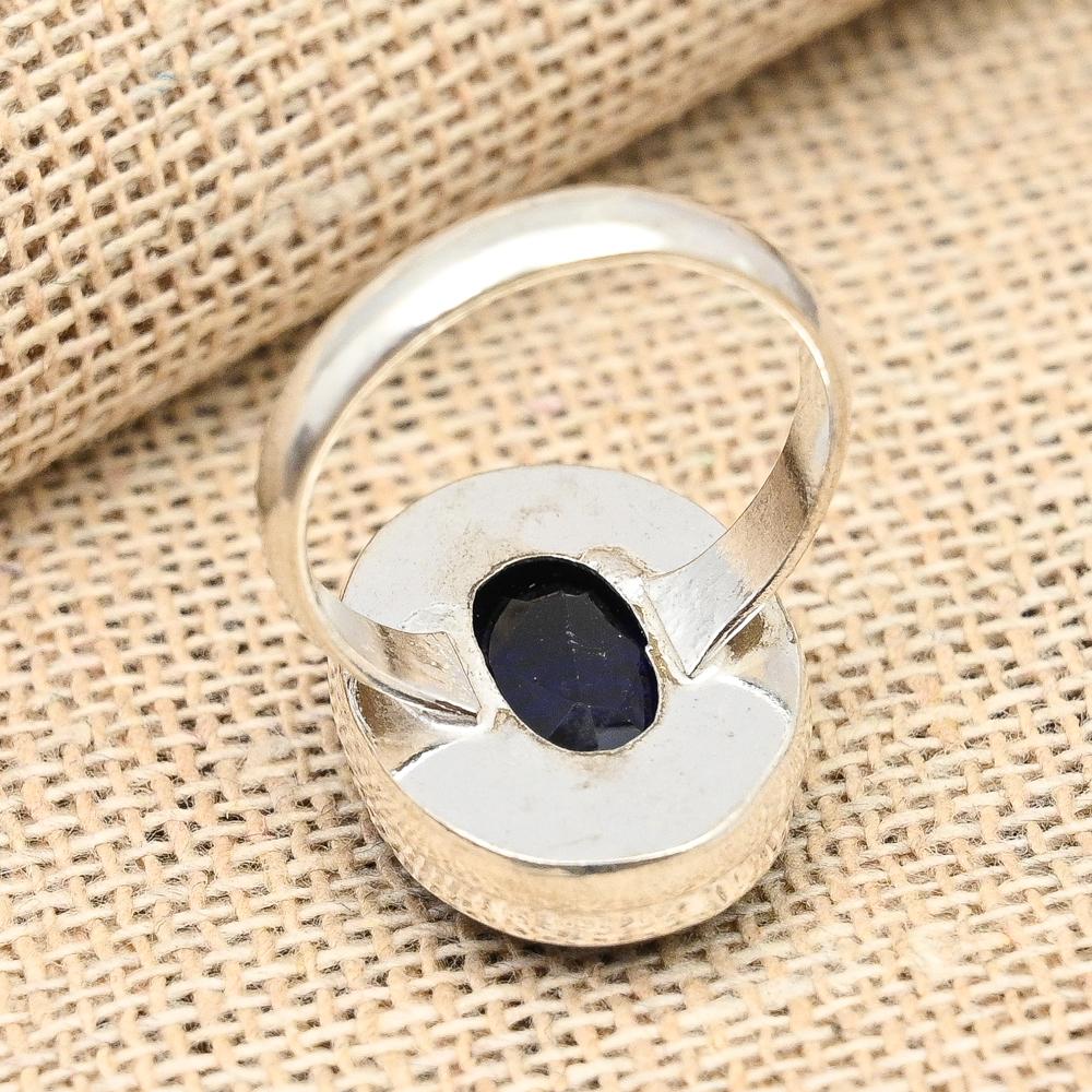 Blue Sapphire Gemstone Handmade Solid 925 Sterling Silver Ring Jewelry