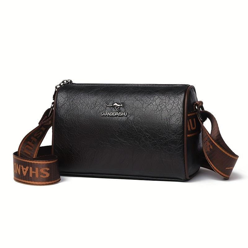 Women's shoulder bag retro wide shoulder strap messenger bag