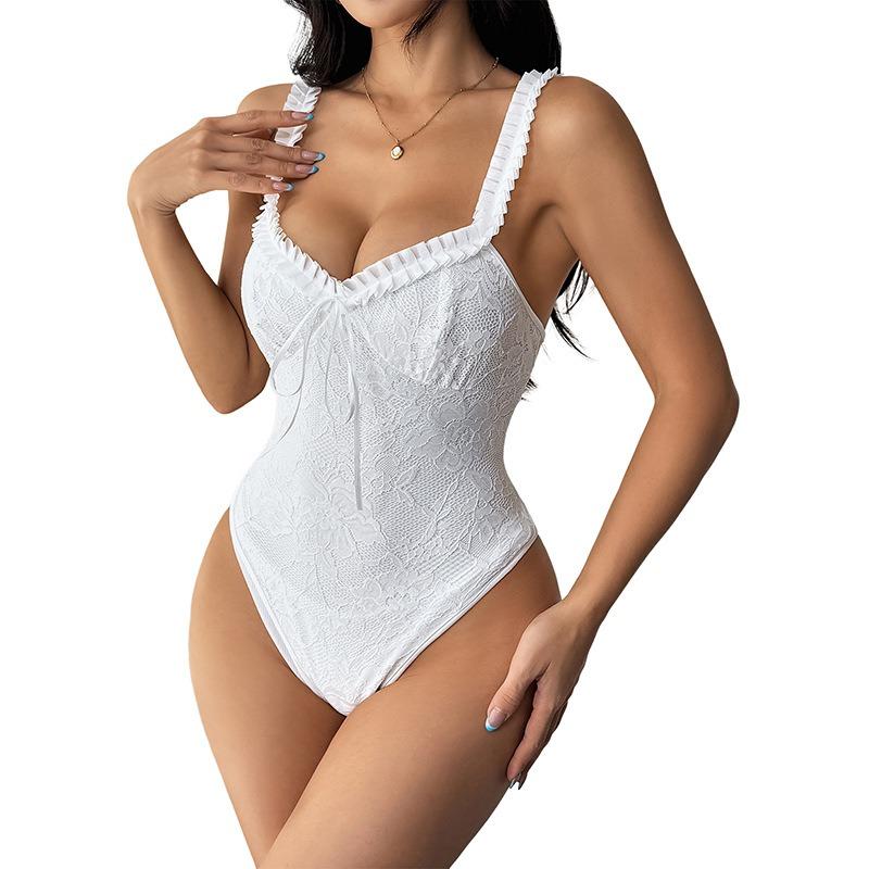 Salopetă de vară nouă pentru femei, culoare uni, slim, dulce, sexy, fără mâneci, cu dantelă