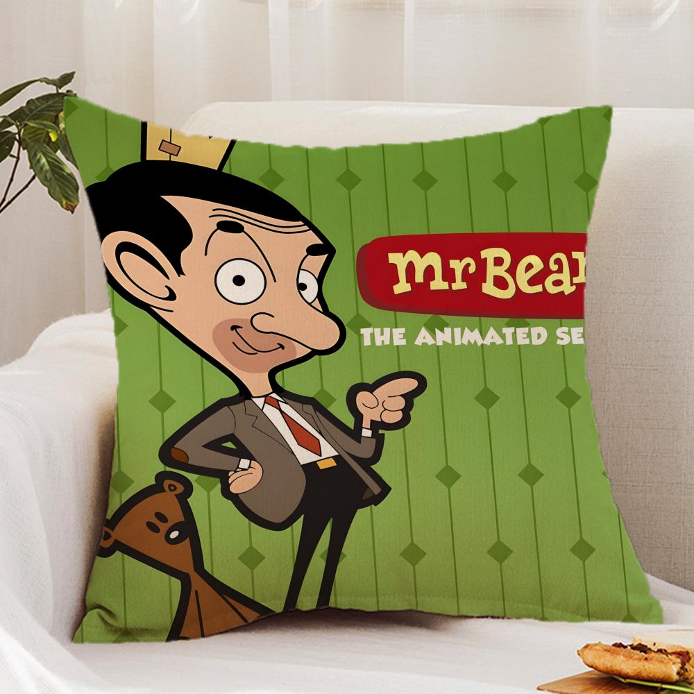 Anime M-Mr.BeanS Cushion Cover Premium Comfort Reversible Pillow Cover - Dual - Use Design for Home & Car