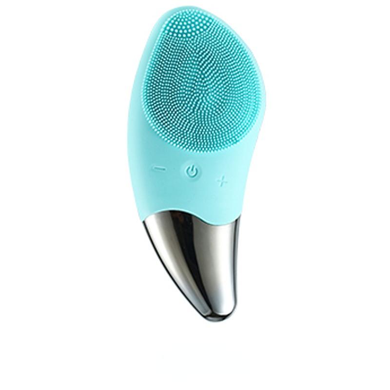 Electric Facial Cleansing Brush Ultrasonic Silicone Pore Cleanser 2-in-1 Blackhead Removal & Acne Prevention Waterproof USB