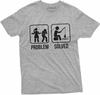Herren Lustiges Problem gelöst Angeln T-Shirt Angler Geschenke Tee Beziehung T-Shirt