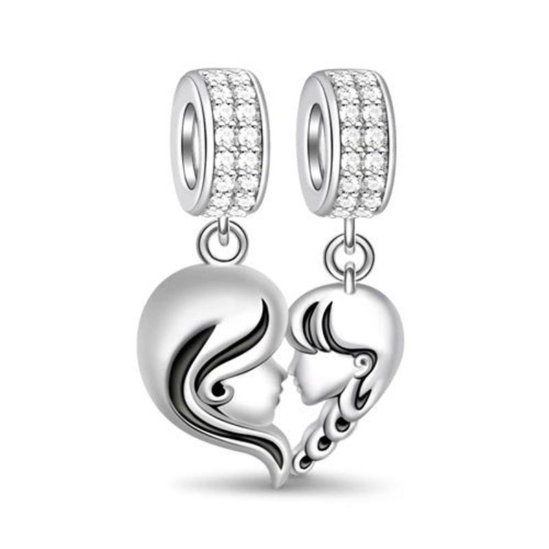 Newcopper Mother'S Day Love Daughter Charms Beads Fit Original Bracelet Diy Jewelry For Women Gift