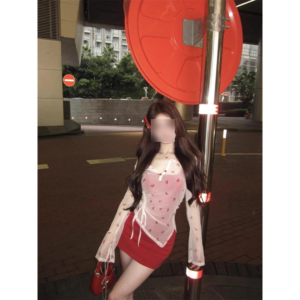 

Сексуальный летний мини-платье и кардиган от солнца на бретельках-спагетти - Приталенный дизайн S (up to 45kg)