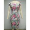 2020 Summer Rose Print Sweetheart Neck Scallop Shoulder Slimming Women's Dress