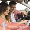 PAGOW Bling Double-Sided Cross Car Accessories for Women - Crystal Diamond Metal Rearview Mirror Pendant - Cute Vehicle Interior Decor