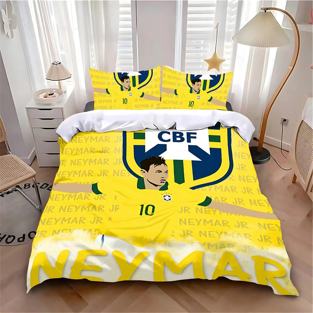 Set Biancheria da Letto Caldo Calcio N-NeymarS Decorazione Camera da Letto Bambini Singolo Matrimoniale Grande Formato Copripiumino Set per Adulti Ragazzi Ragazze