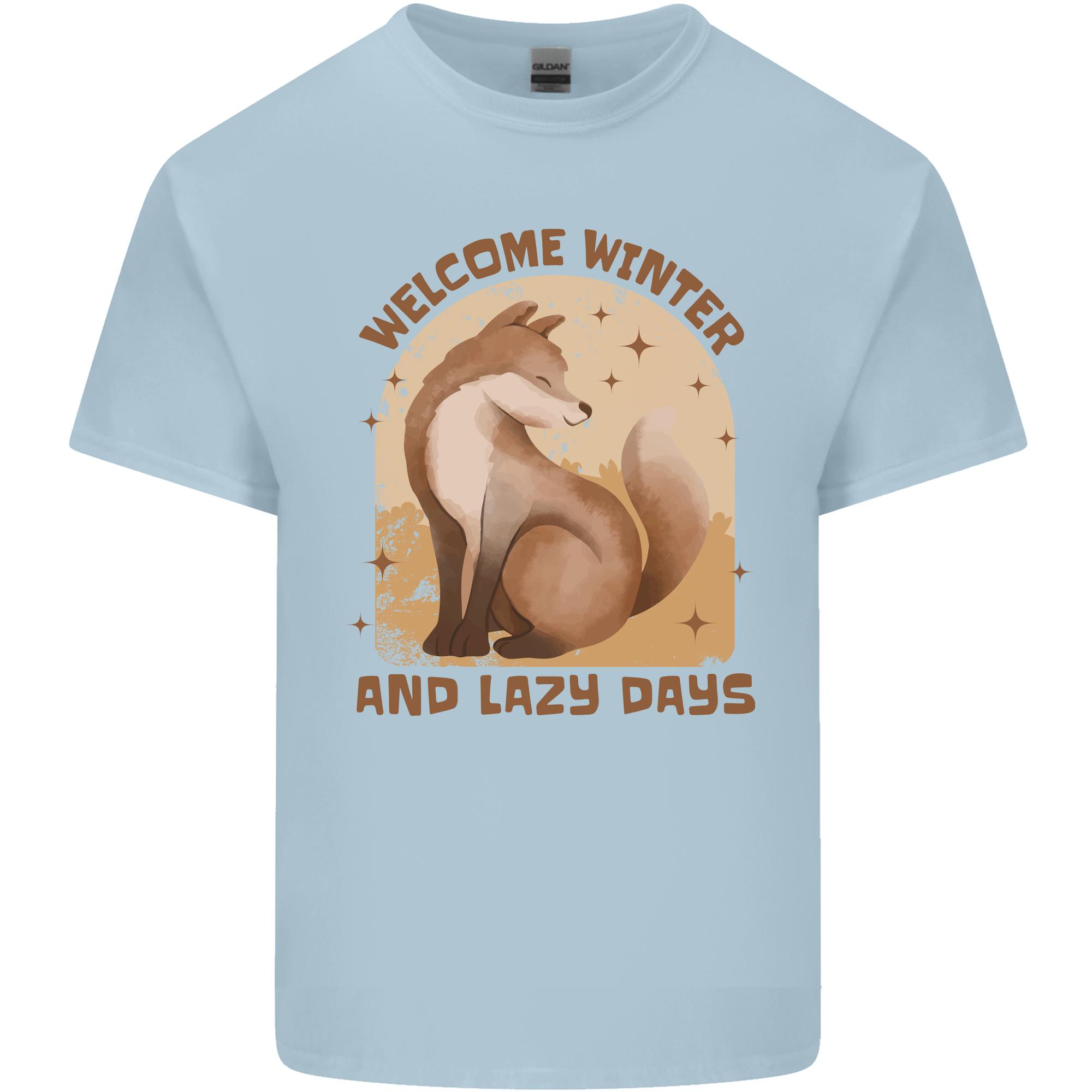 Fox Welcome Winter and Lazy Days Unisexs Light Cotton TShirt S