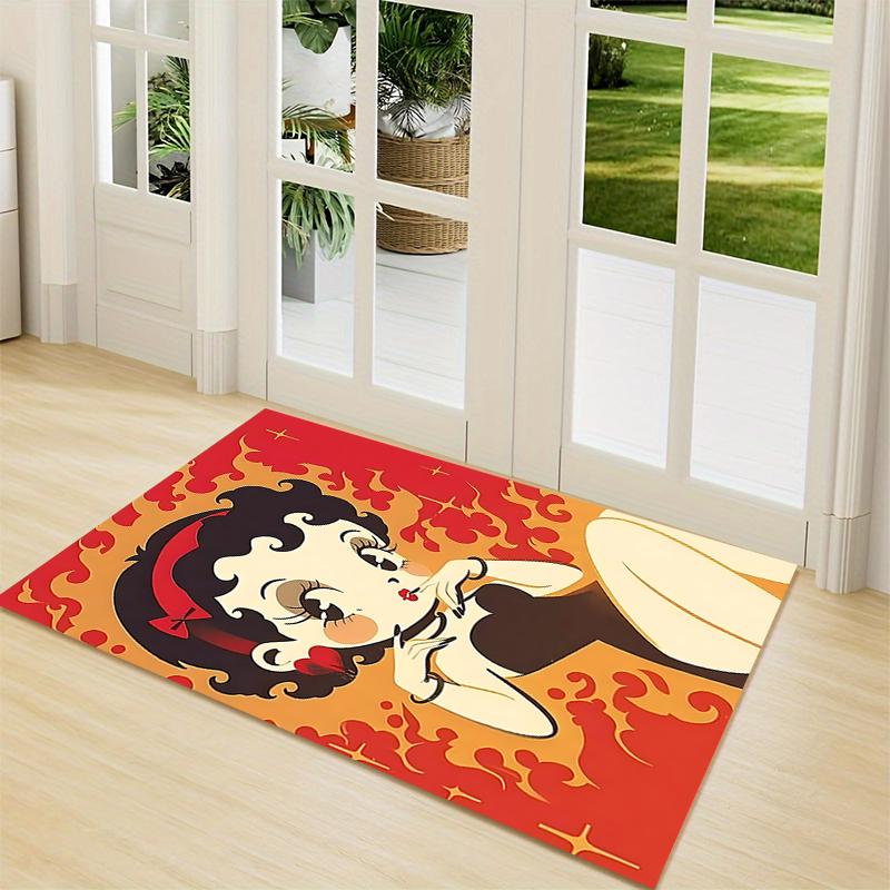 1Pc Betty Boop Dress Carpet Rug Customizable Soft Washable Antislip Home Living Room Sofa Mats Personalized Rug 09176