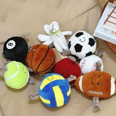 Sports-themed Plush Toy Pendant: Basketball, Football, Volleyball, Badminton, Rugby, Baseball, Tennis
