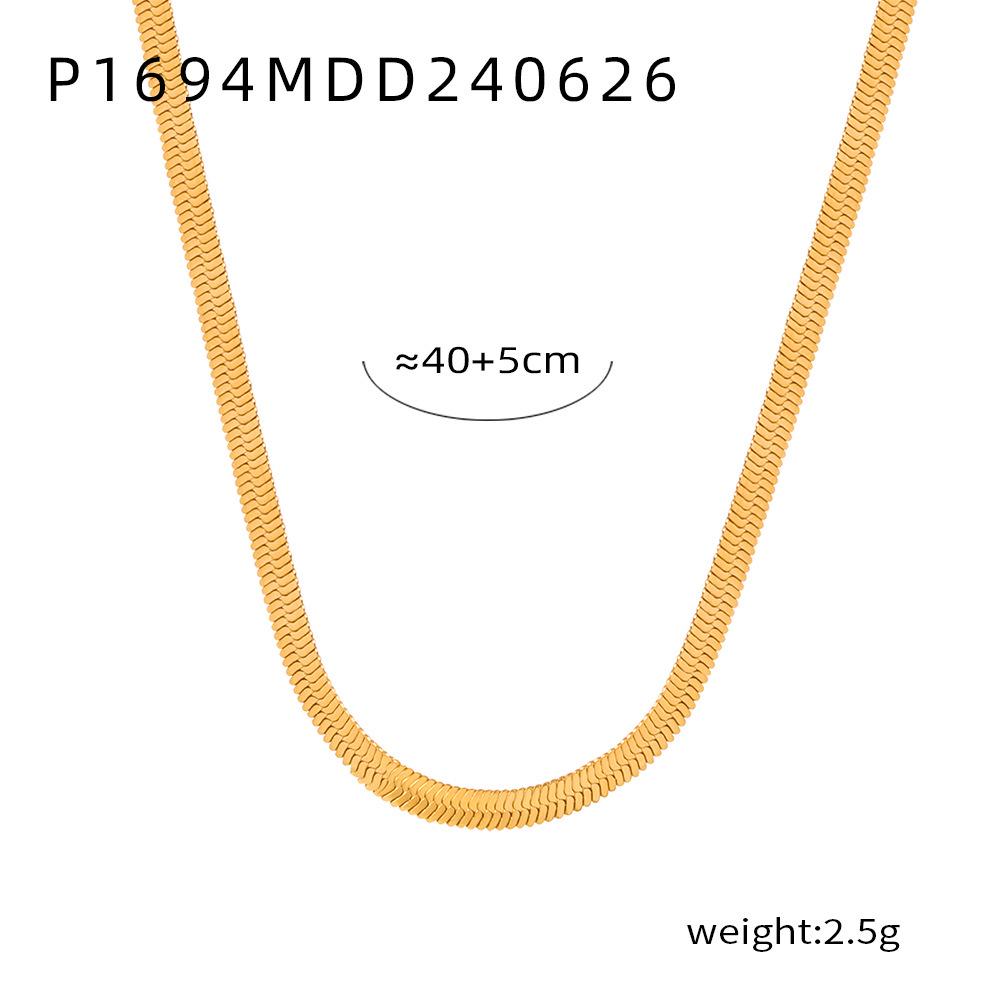 French Retro Artistic Temperament Pendant Necklace: Octagonal 18K Gold-Plated Titanium Steel with Inlaid Colored Zirconia for Women.