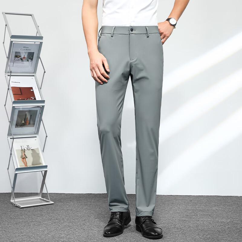 Men's Anti-Wrinkle Elastic Business Casual Straight-Leg Pants FMMY3202
